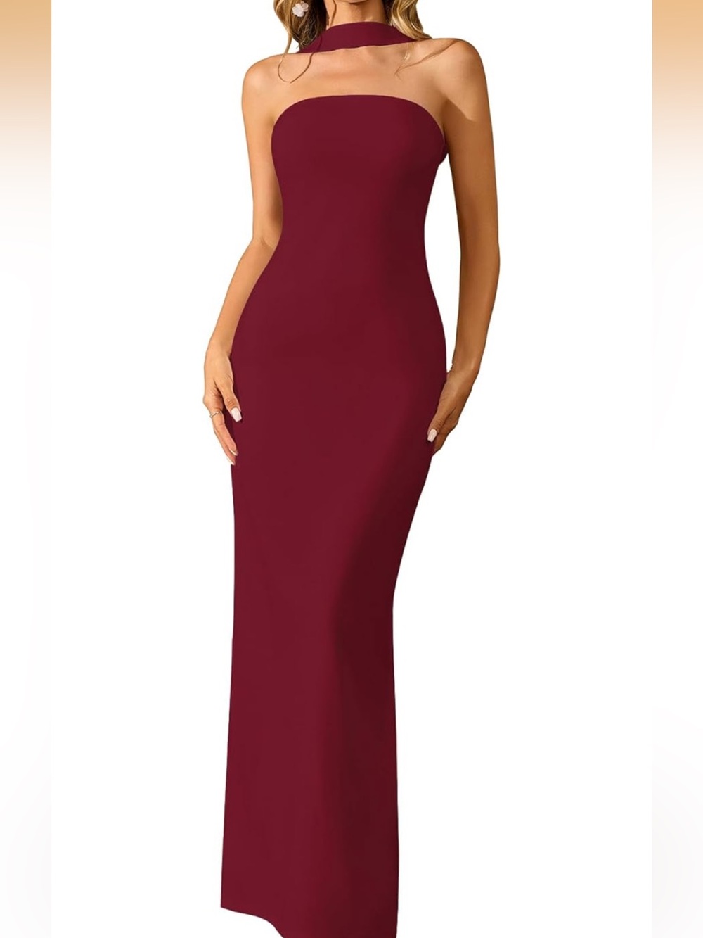 Burgundy Black Tie Dress